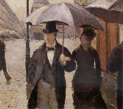 Gustave Caillebotte Detail of Rainy day in Paris France oil painting artist